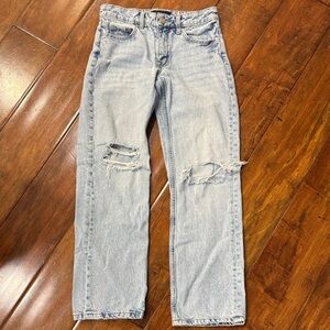 Aeropostale Women’s 000 low rise baggy Light Blue Distressed Jeans